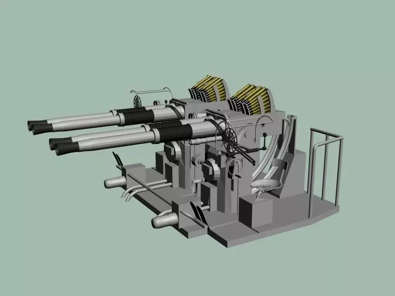Bofors 40 mm Quad  WWII US and British navies - Printable 3D print model_0