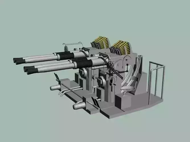 Bofors 40 mm Quad  WWII US and British navies - Printable 3D print model