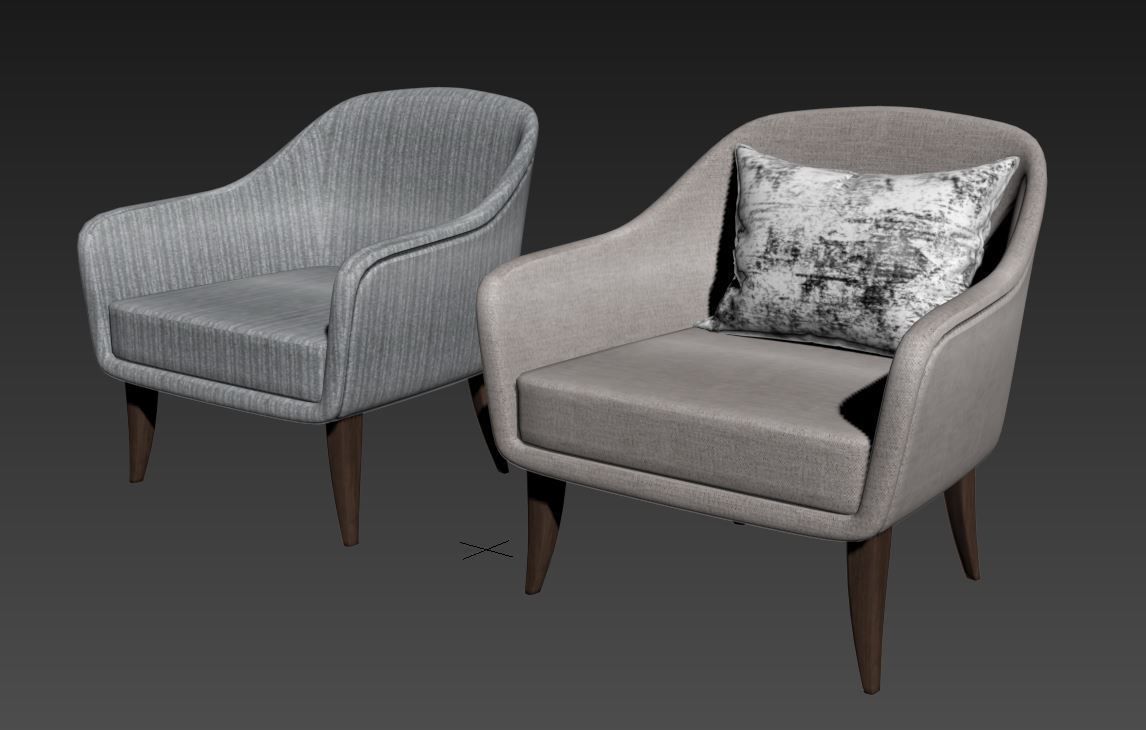 Pair of Comfortable Club Chairs 3D model 3D model_2
