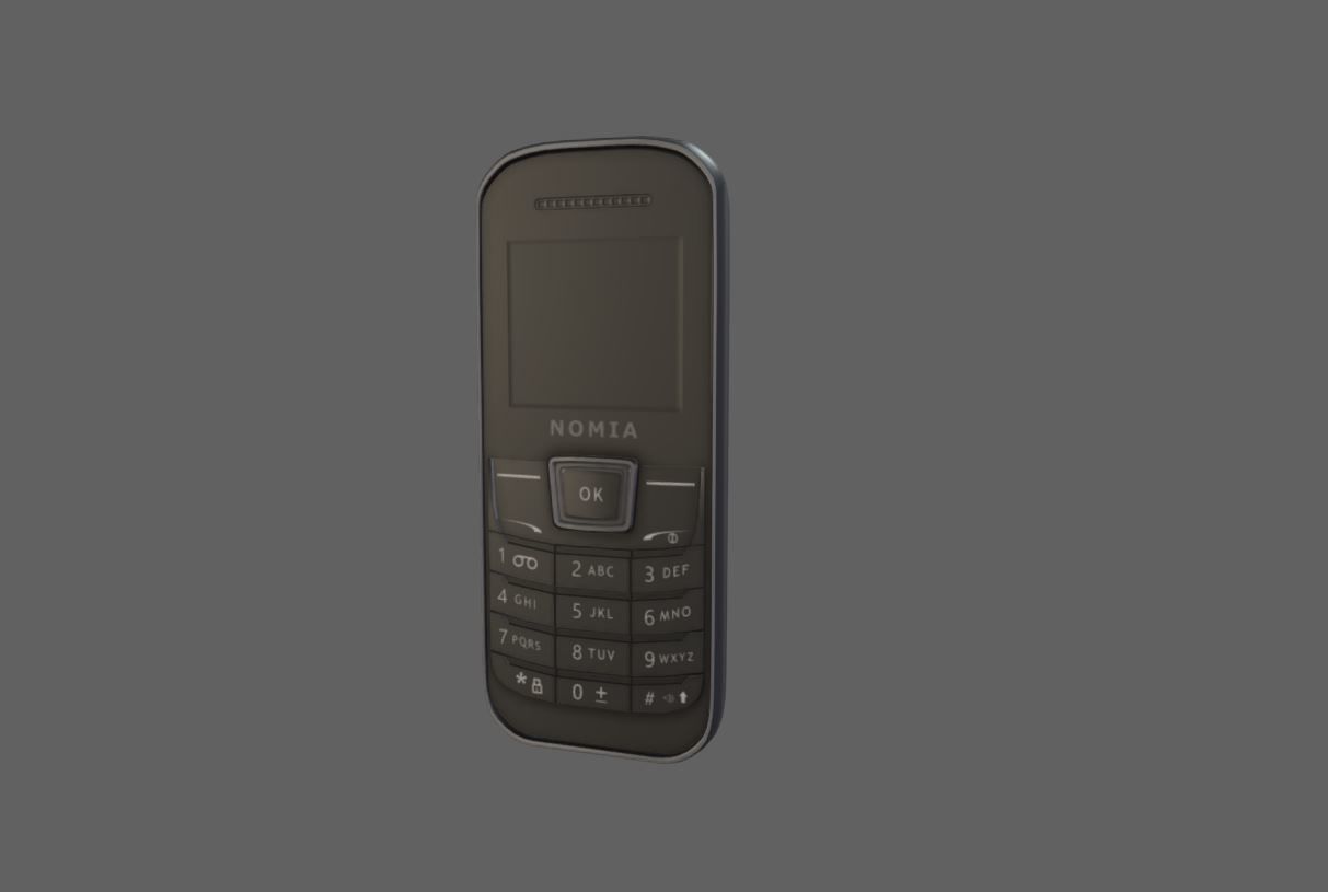 Cell Phone Low-poly 3D model_3