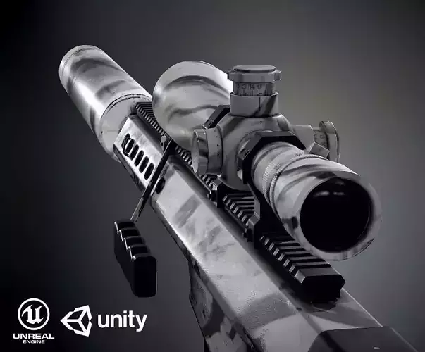 Barret M82A1 PBR Low-poly 3D model