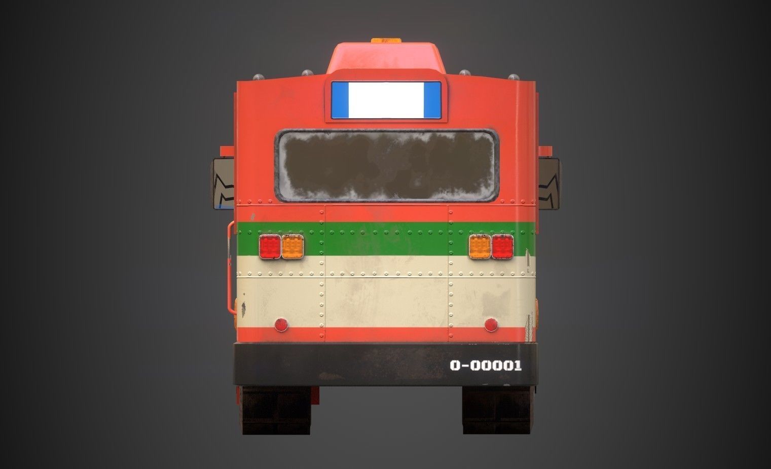 Thai Bus Low-poly 3D model_8