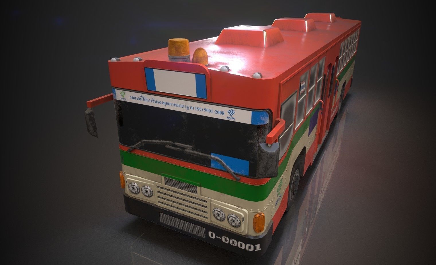 Thai Bus Low-poly 3D model_14