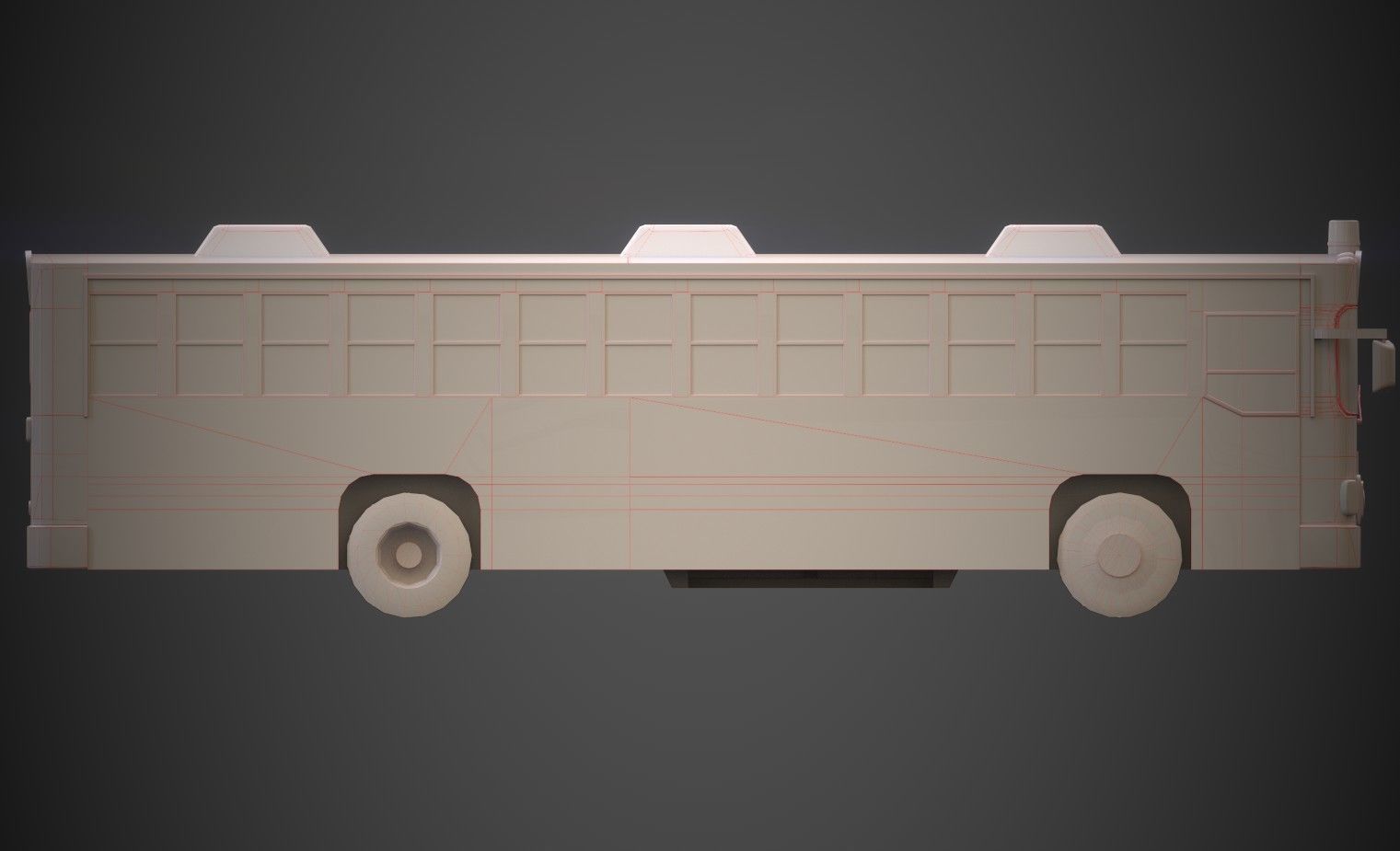 Thai Bus Low-poly 3D model_7