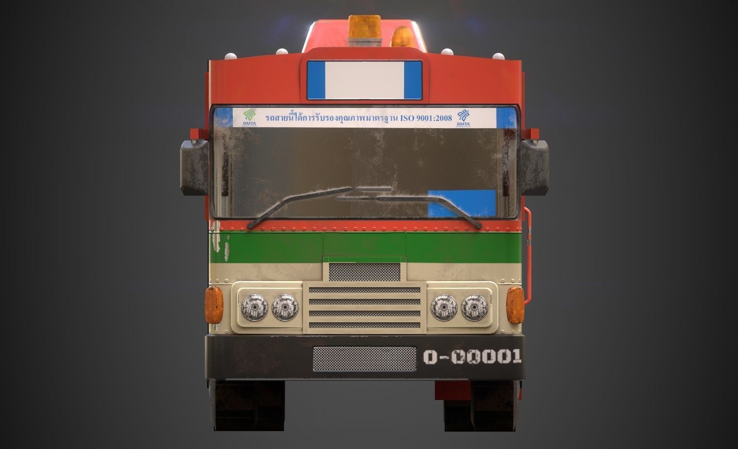 Thai Bus Low-poly 3D model_2