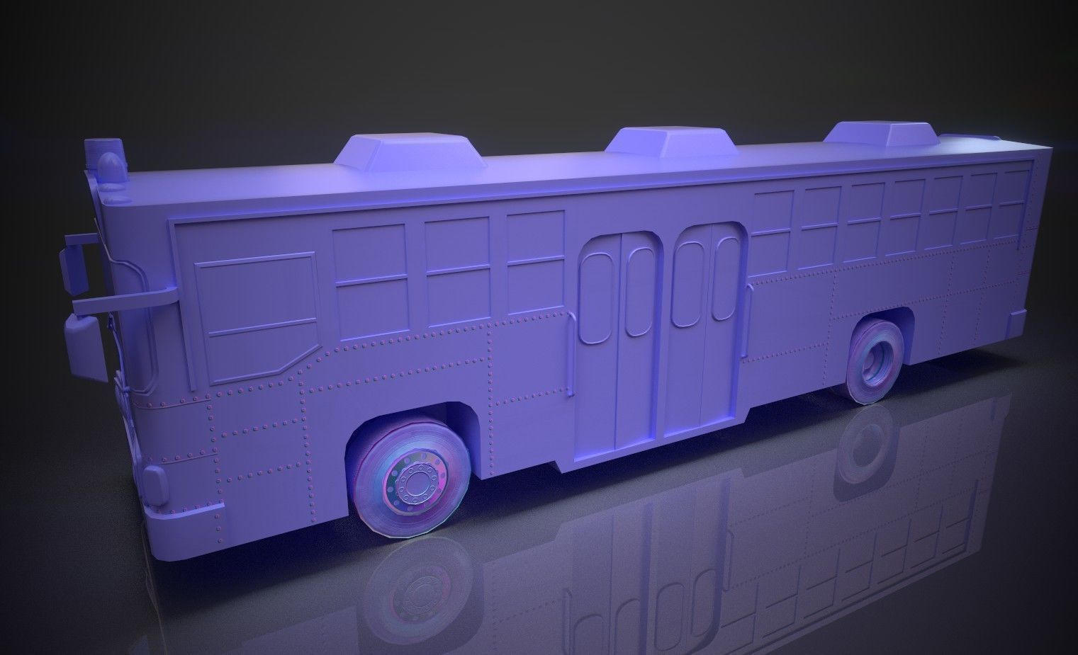 Thai Bus Low-poly 3D model_19