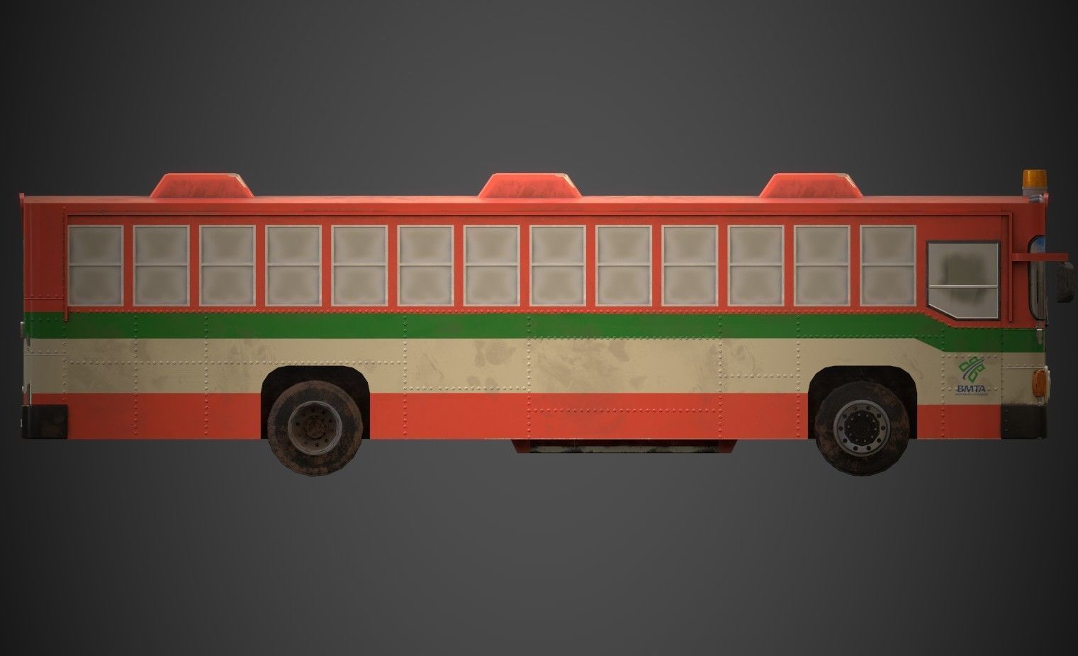 Thai Bus Low-poly 3D model_6