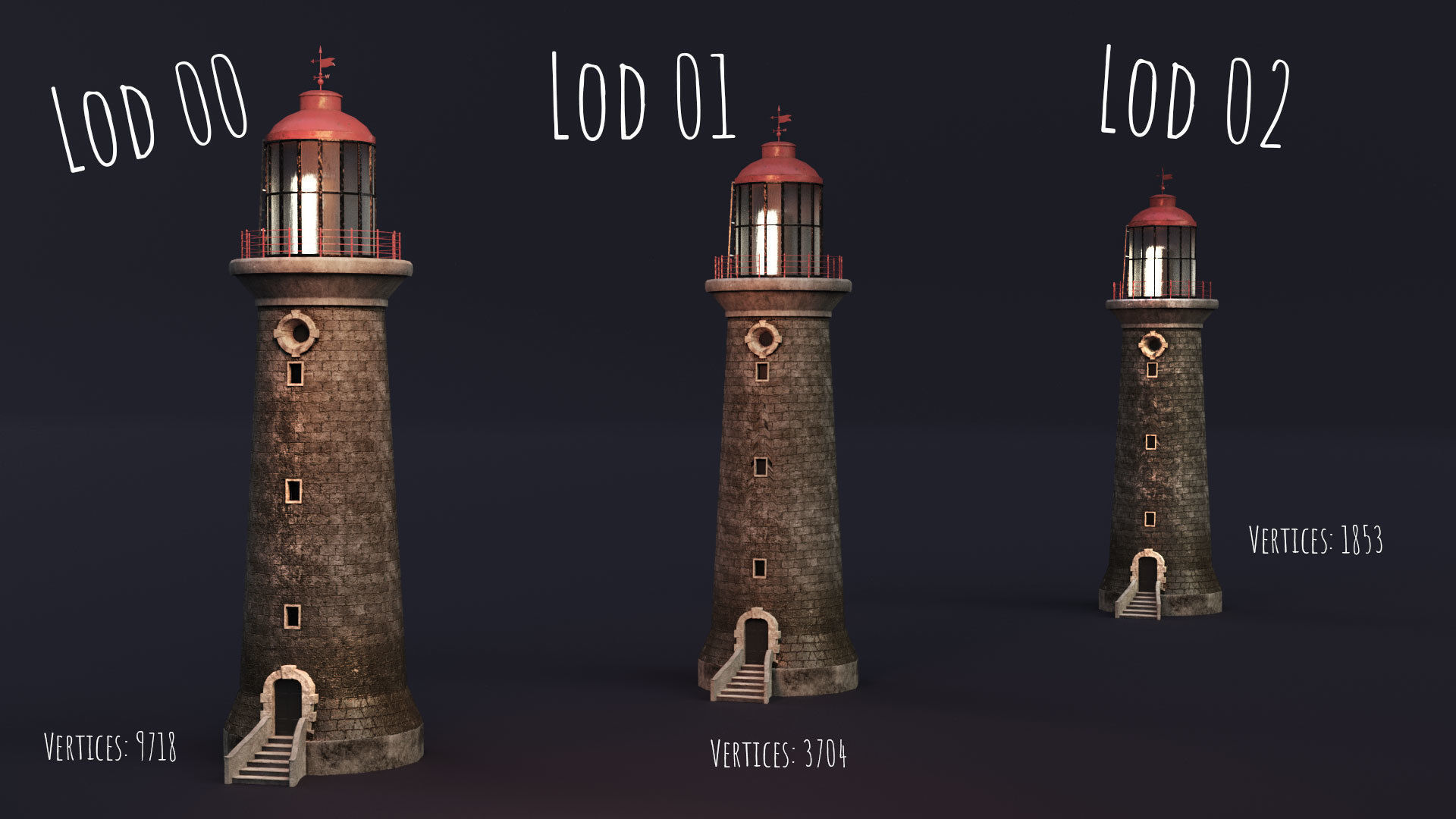 Lighthouse Low-poly 3D model_7