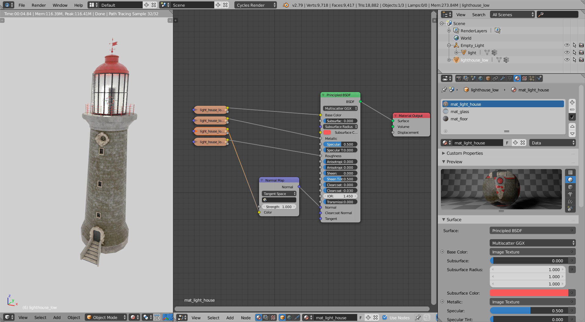 Lighthouse Low-poly 3D model_9