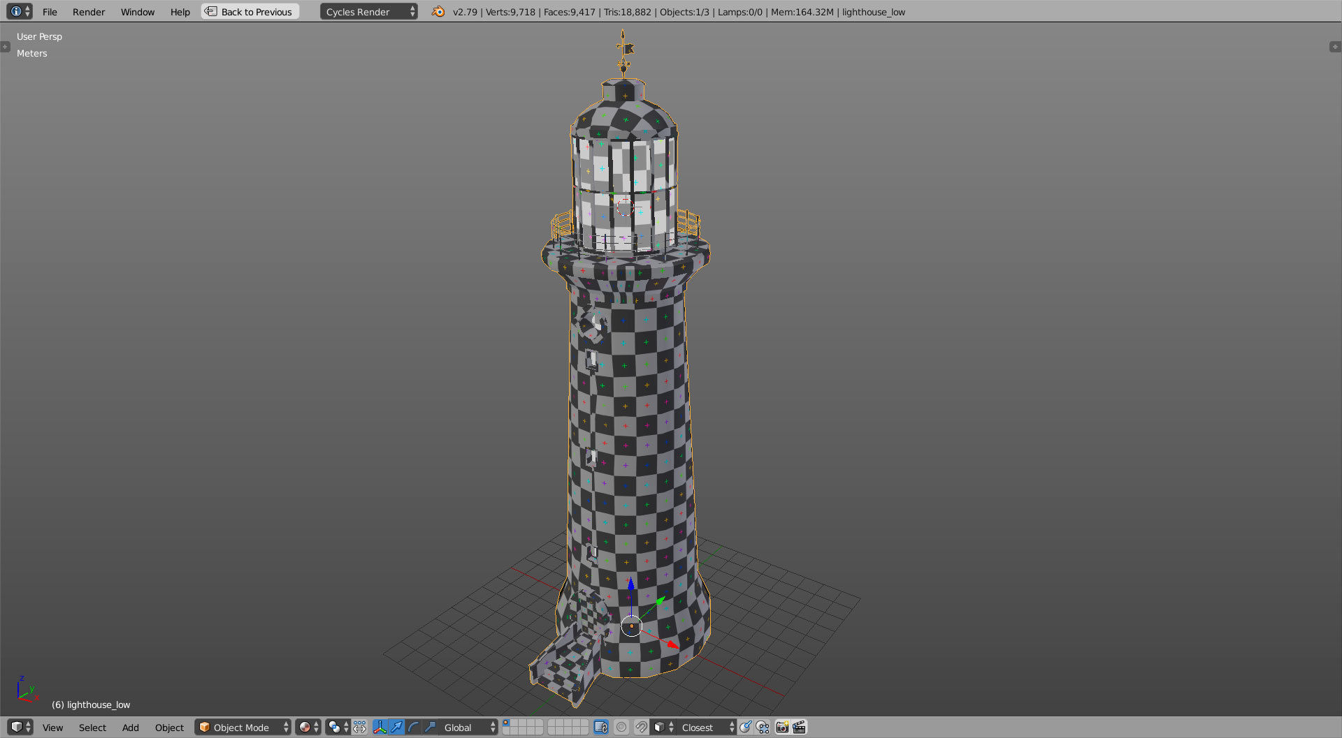 Lighthouse Low-poly 3D model_15