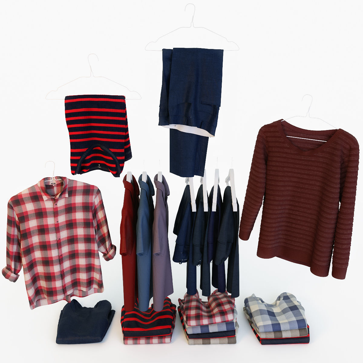 Male wardrobe folded 3D model_6