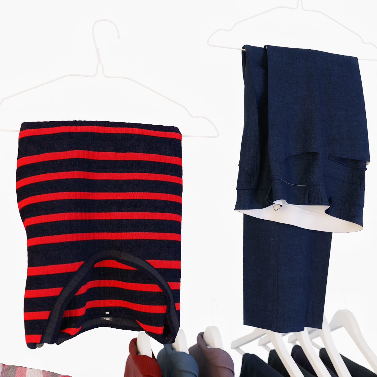 Male wardrobe folded 3D model_2