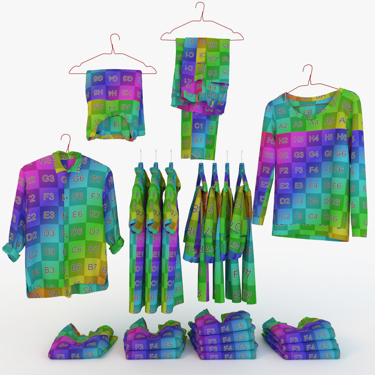 Male wardrobe folded 3D model_13