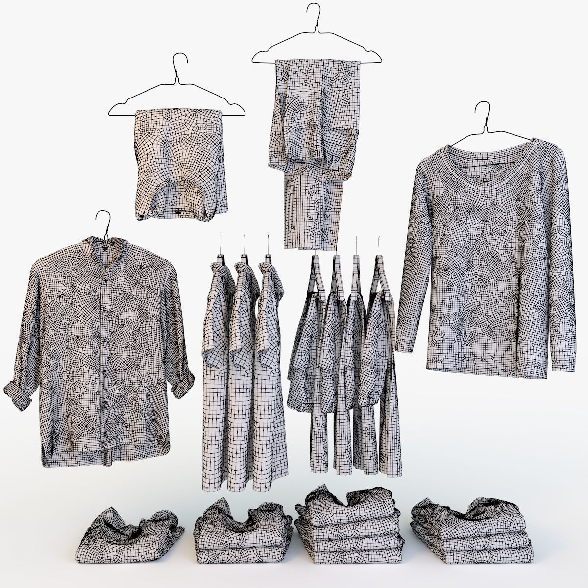 Male wardrobe folded 3D model_9