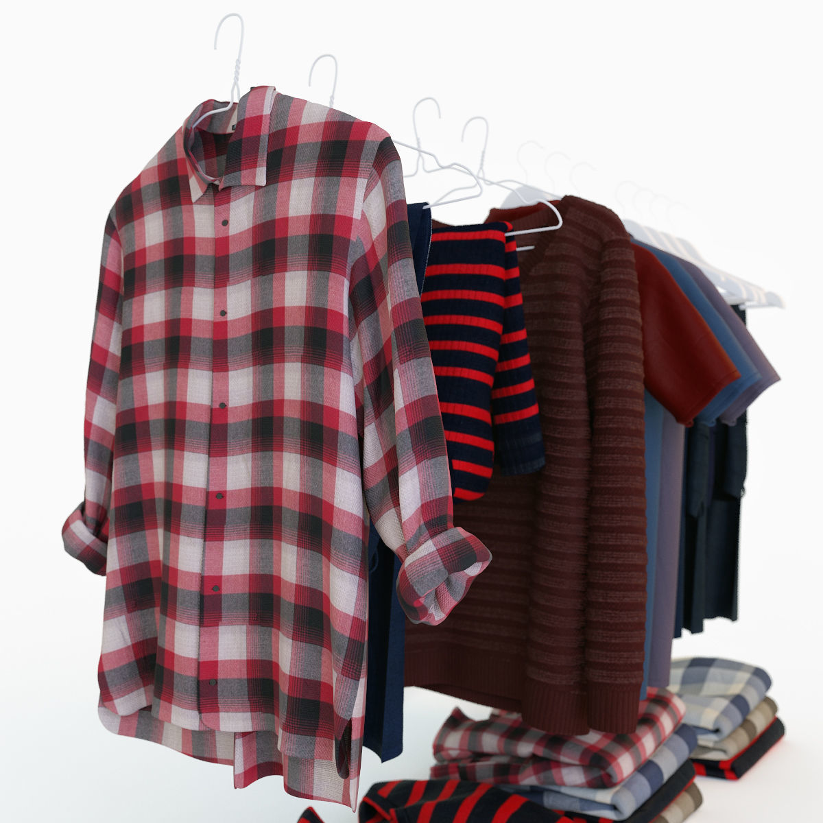 Male wardrobe folded 3D model_5