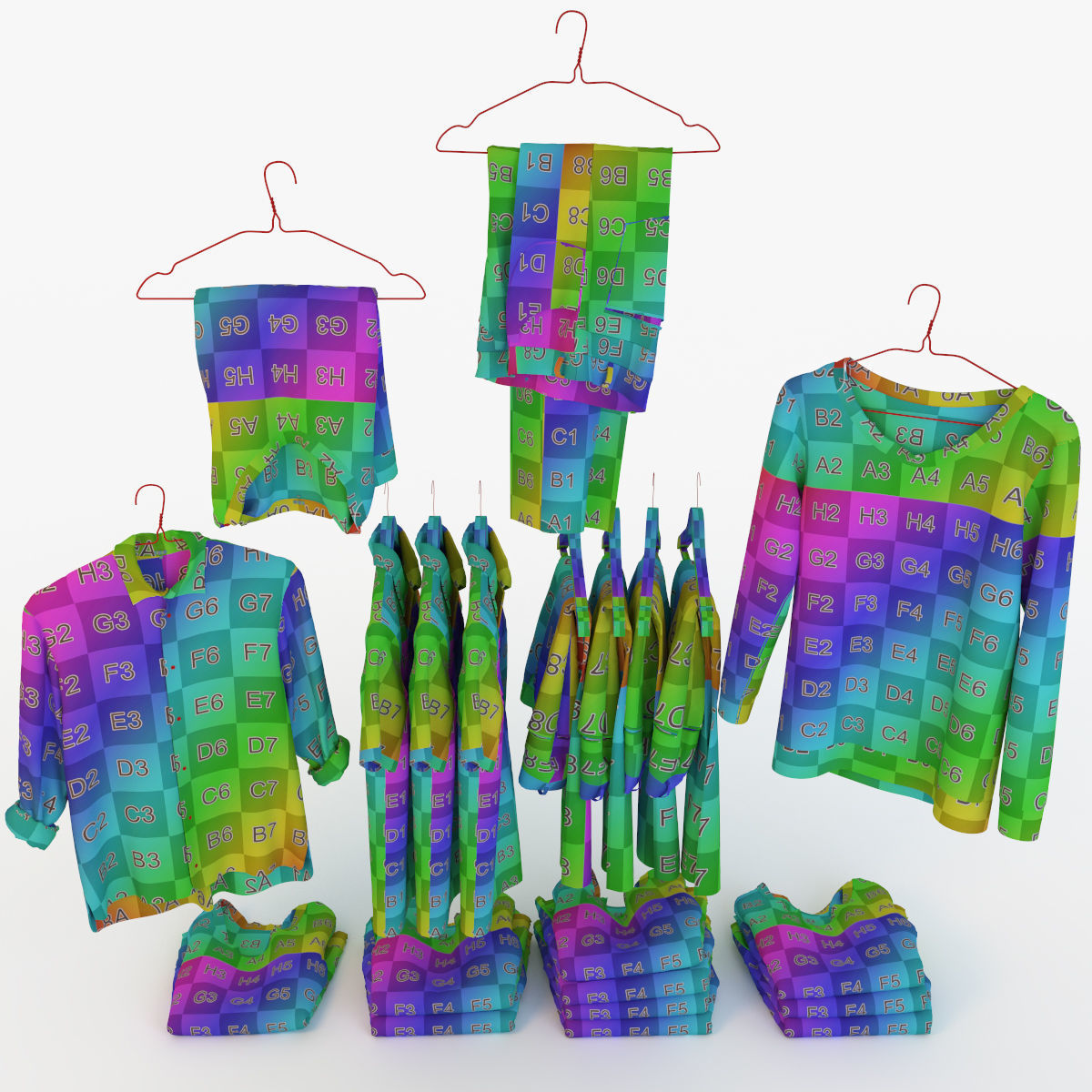 Male wardrobe folded 3D model_14