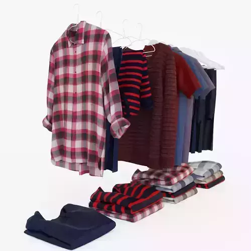Male wardrobe folded 3D model