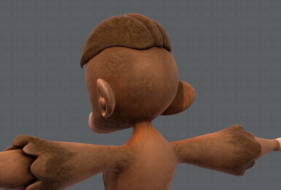 Monkey V01 Low-poly 3D model_22