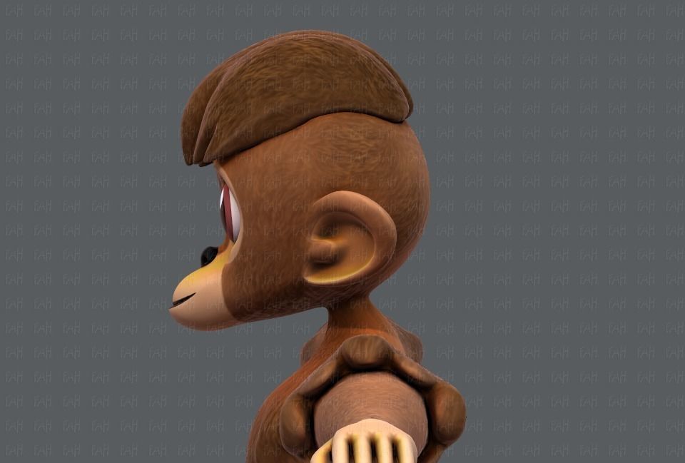 Monkey V01 Low-poly 3D model_23