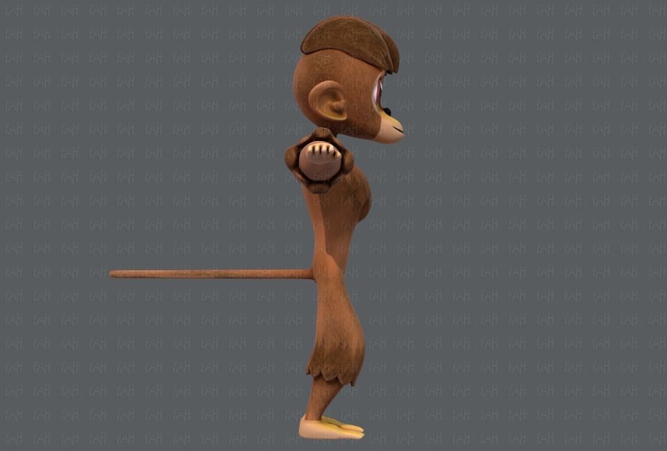 Monkey V01 Low-poly 3D model_3