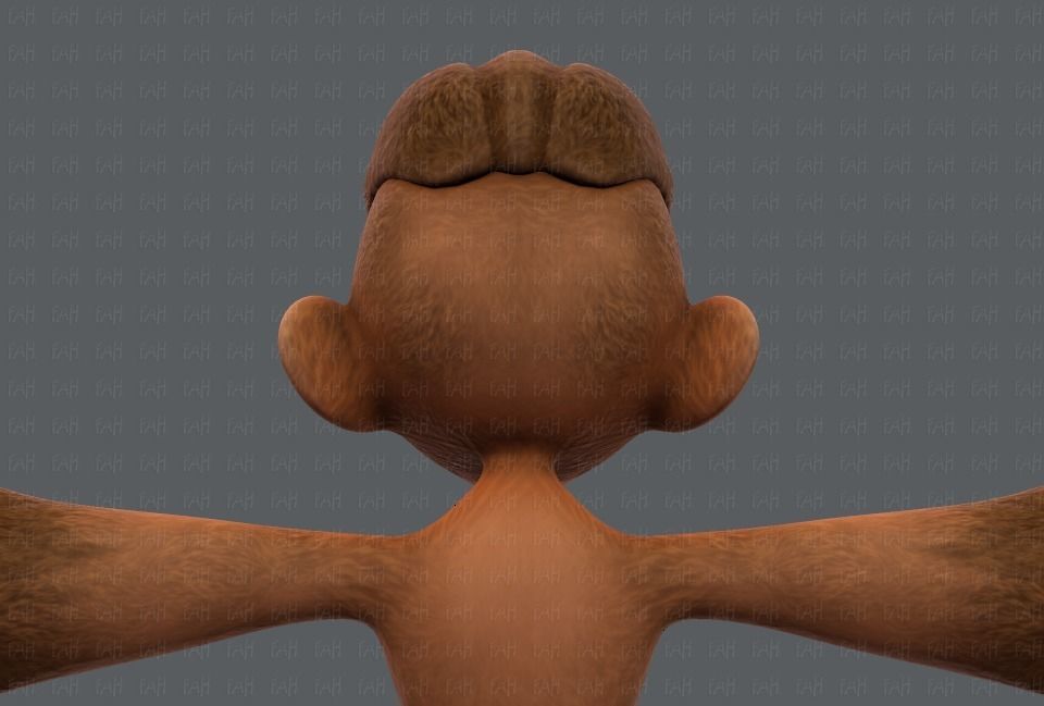 Monkey V01 Low-poly 3D model_21