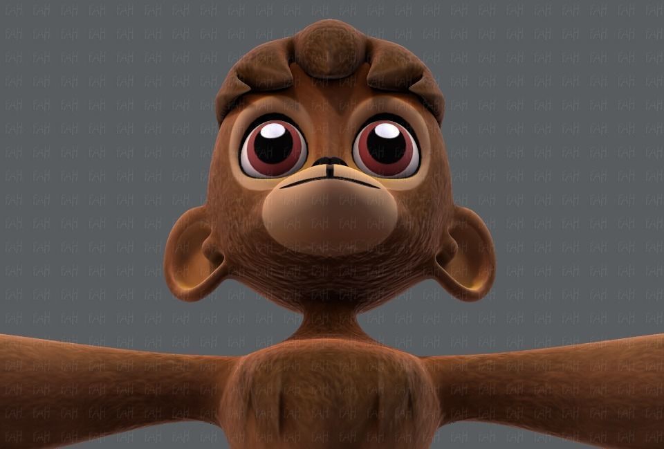 Monkey V01 Low-poly 3D model_41
