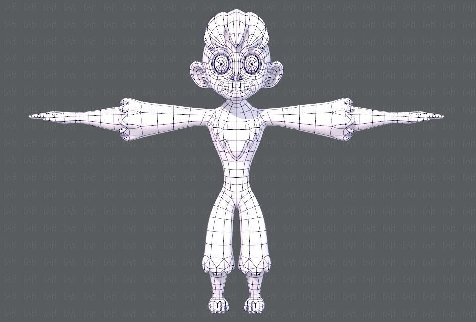 Monkey V01 Low-poly 3D model_9