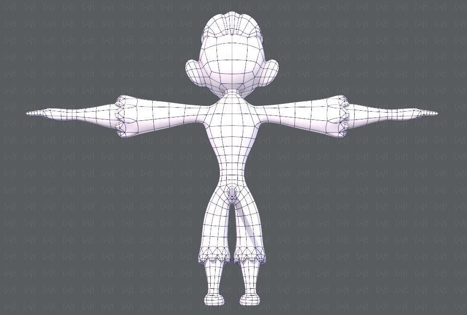 Monkey V01 Low-poly 3D model_13