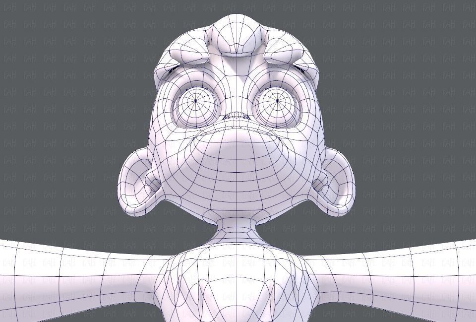 Monkey V01 Low-poly 3D model_42