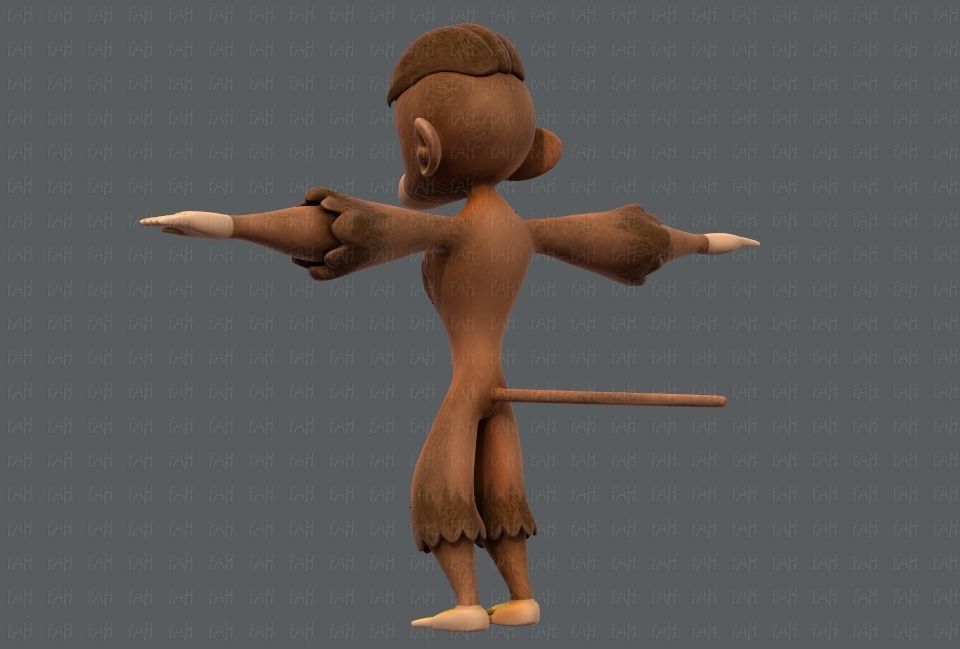 Monkey V01 Low-poly 3D model_6