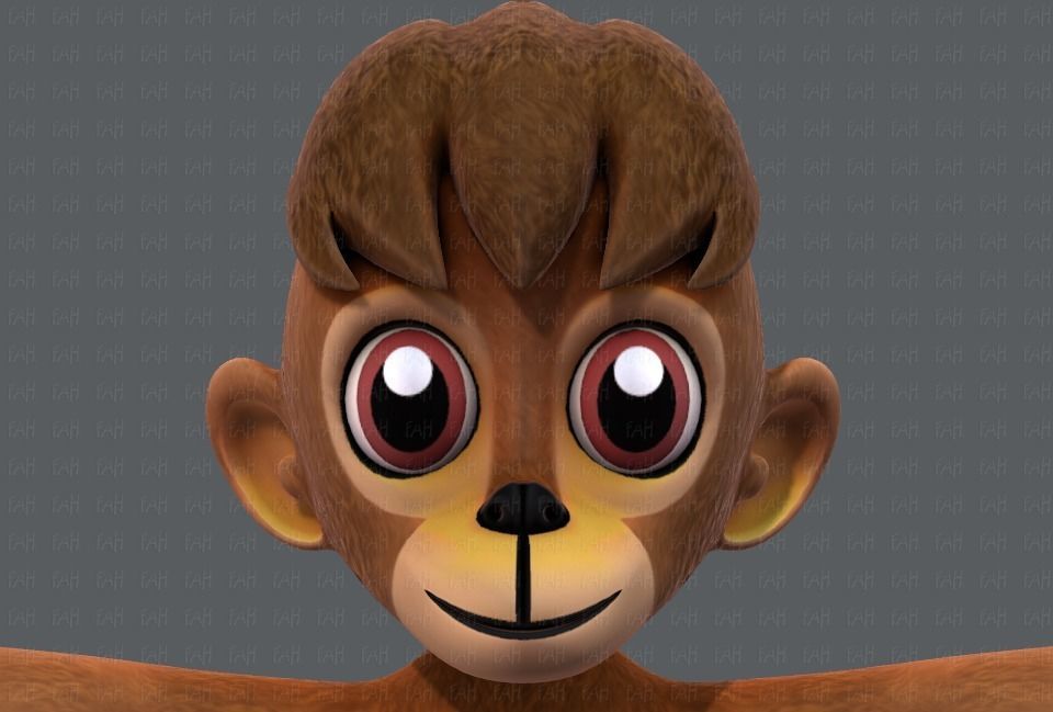 Monkey V01 Low-poly 3D model_33