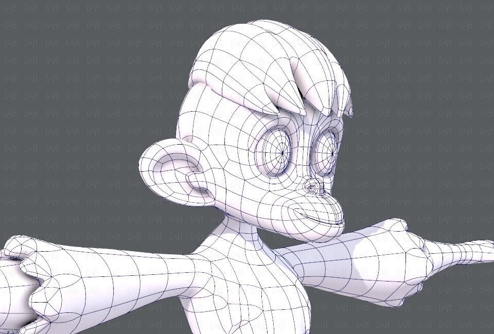 Monkey V01 Low-poly 3D model_26