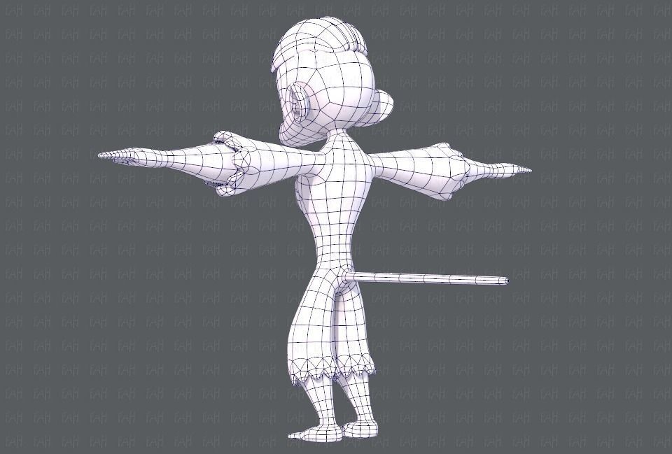 Monkey V01 Low-poly 3D model_14