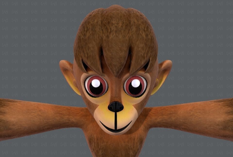 Monkey V01 Low-poly 3D model_39