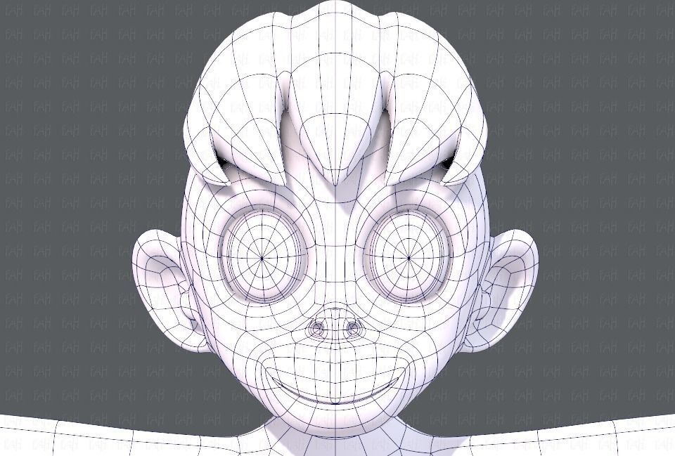 Monkey V01 Low-poly 3D model_34