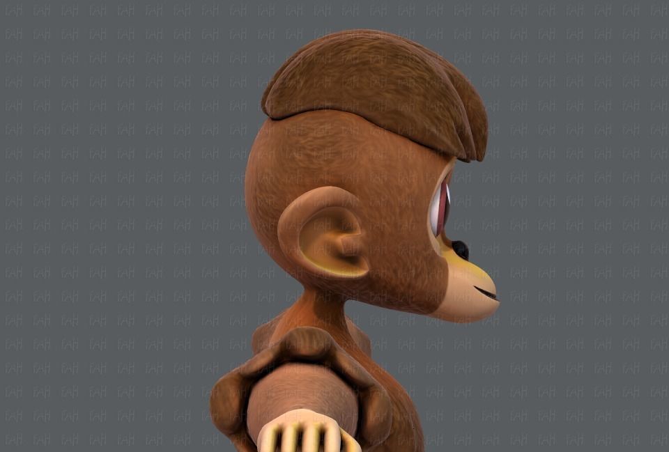 Monkey V01 Low-poly 3D model_19