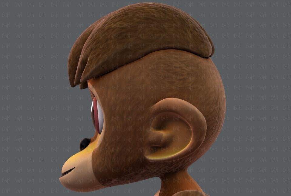 Monkey V01 Low-poly 3D model_37