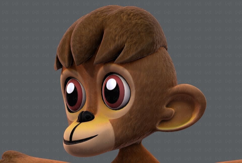 Monkey V01 Low-poly 3D model_35