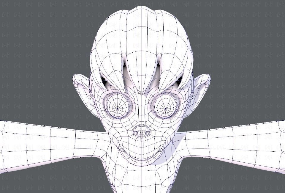 Monkey V01 Low-poly 3D model_40