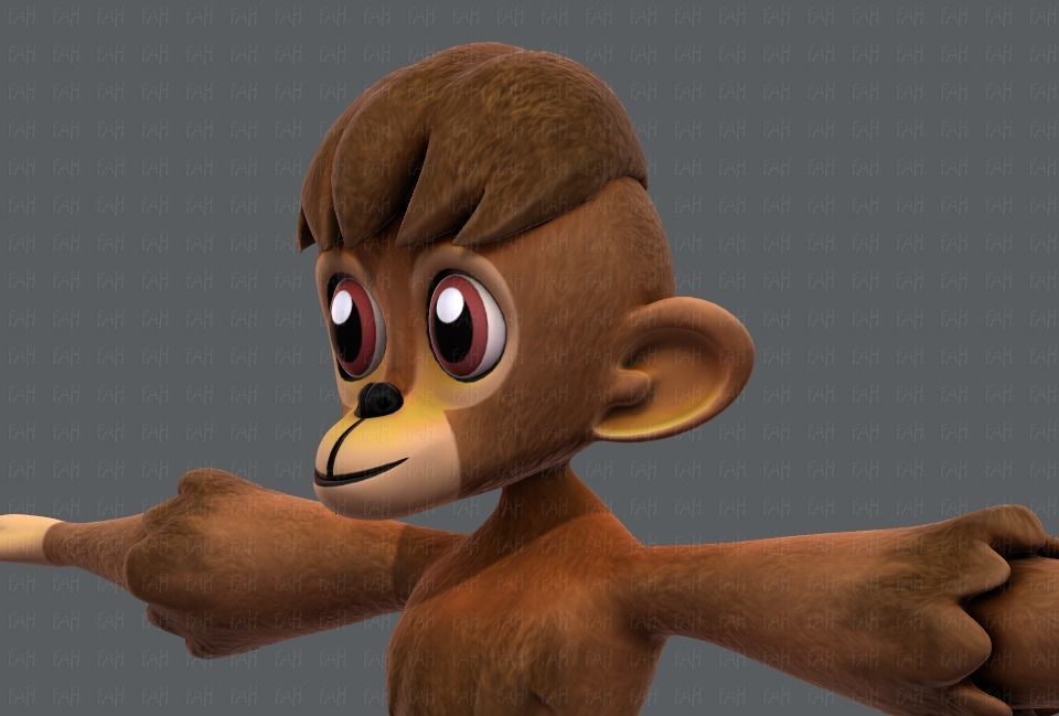 Monkey V01 Low-poly 3D model_24