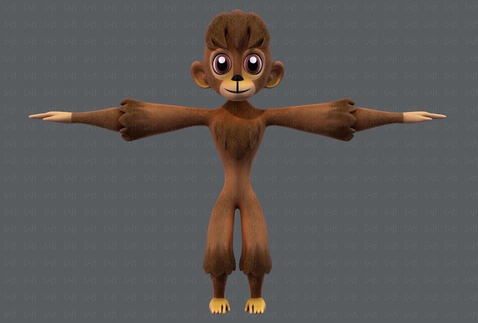 Monkey V01 Low-poly 3D model_1