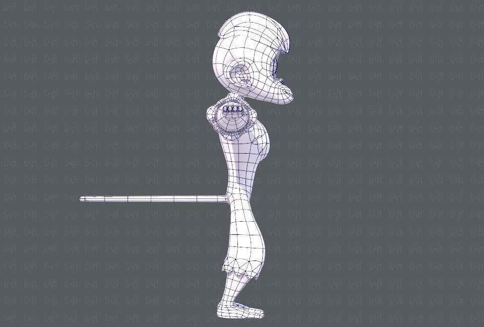 Monkey V01 Low-poly 3D model_11