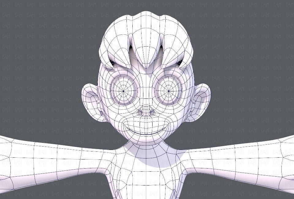 Monkey V01 Low-poly 3D model_25