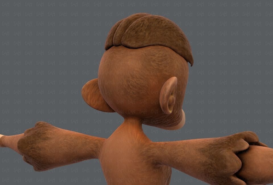 Monkey V01 Low-poly 3D model_20