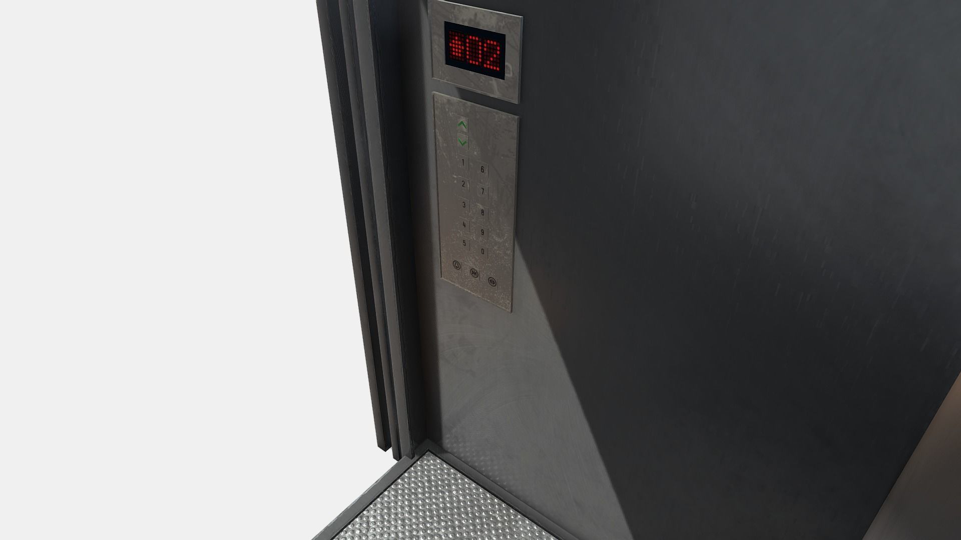 Low Poly Lift pair of metal elevators Low-poly 3D model_6