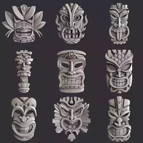 3d STL models for CNC or 3d printer set totem 3D print model