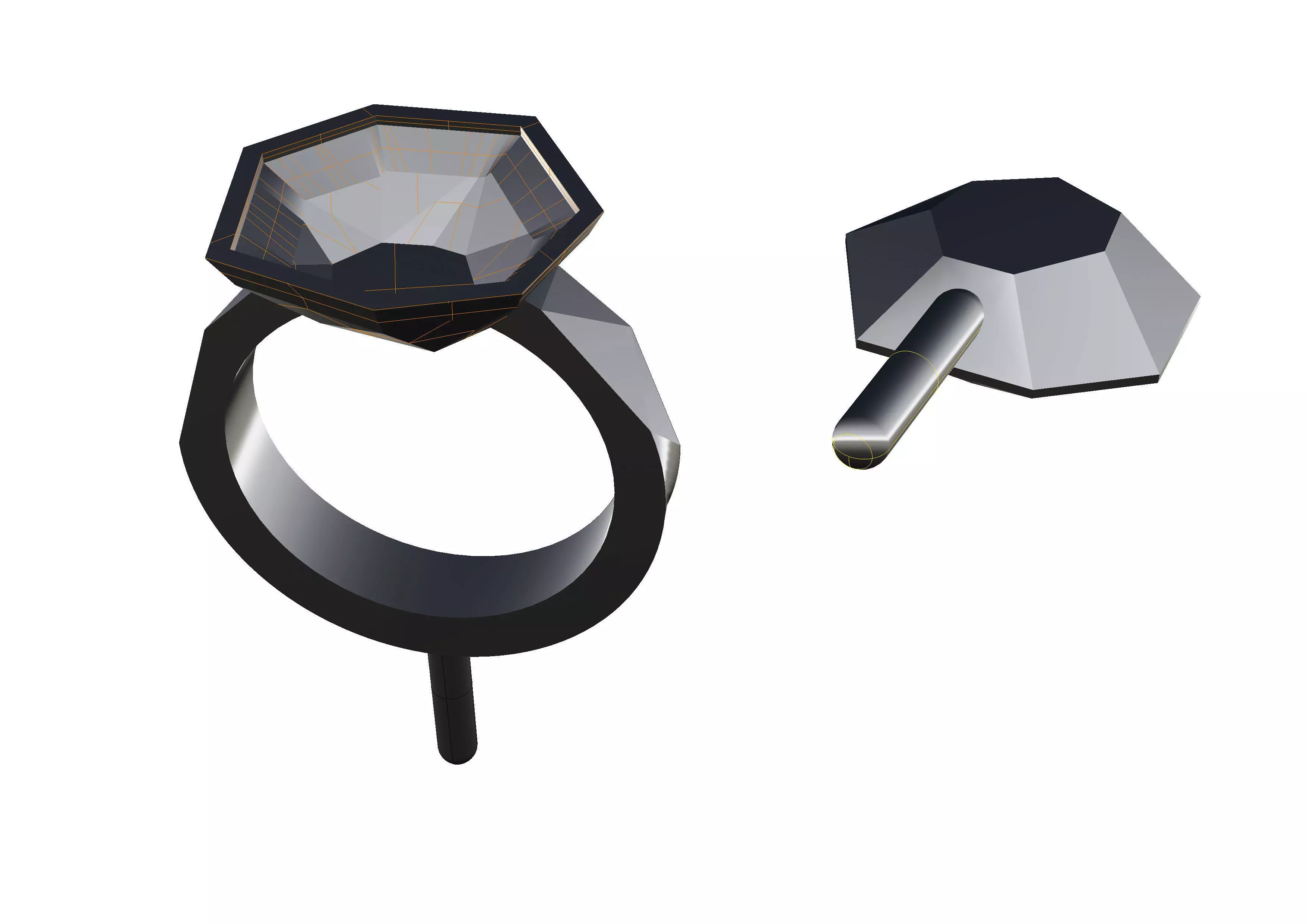 An 51 ring with hexagonal shape 3D print model_0