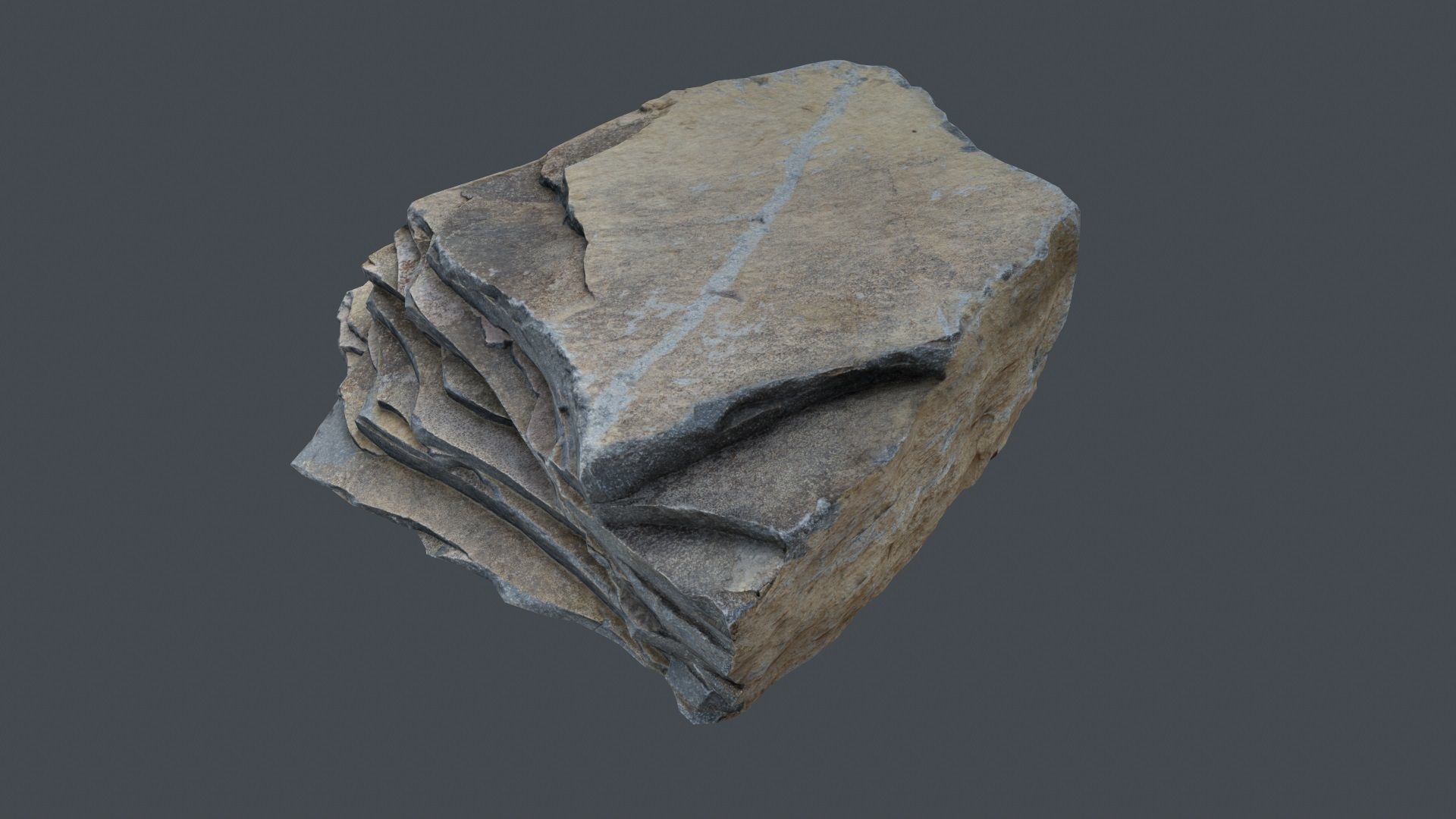 Stone Andesite a2 Low-poly 3D model_2