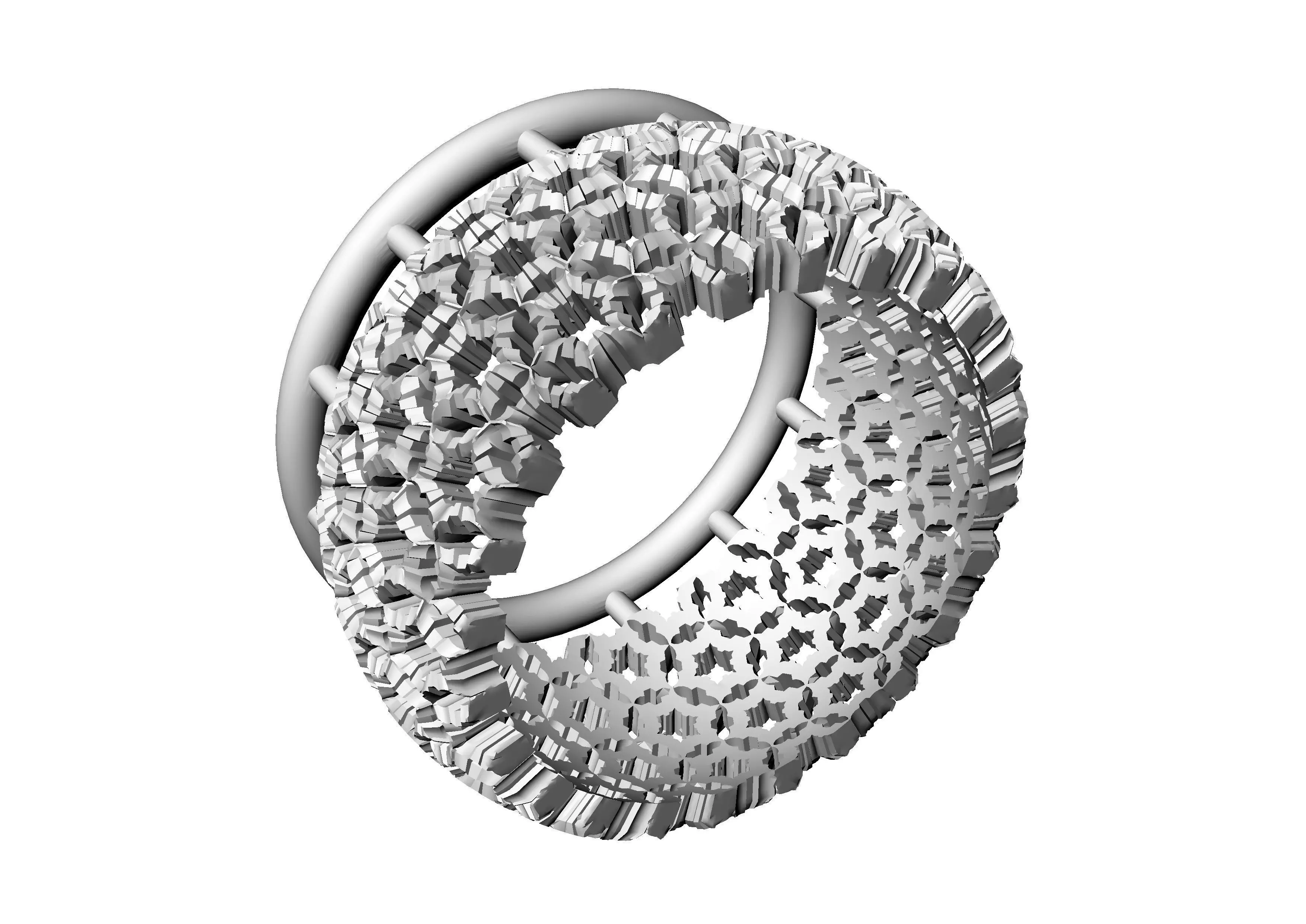 An 50 silver ring with pattern 3D print model_0