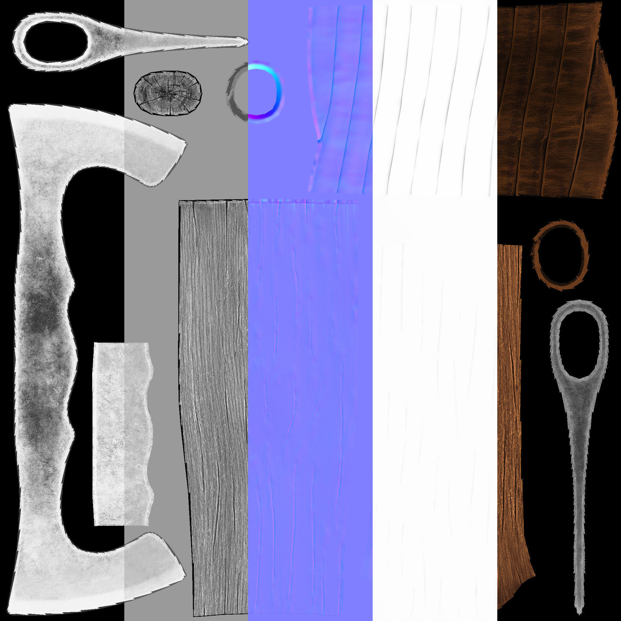 Axe Pack Low Poly Game Ready UE4 Unity Low-poly 3D model_12